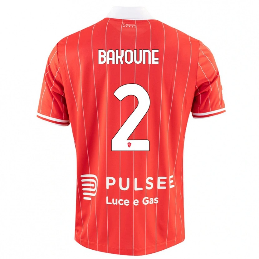 Danxen Enfant Maillot Adam Bakoune #2 Rouge Blanc Tenues Domicile 2025/26 T-Shirt
