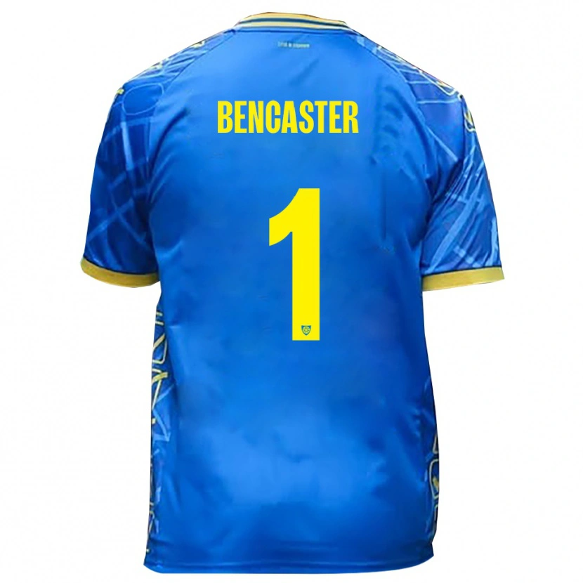 Danxen Enfant Maillot Mattia Bencaster #1 Bleu Ciel Jaune Tenues Domicile 2025/26 T-Shirt