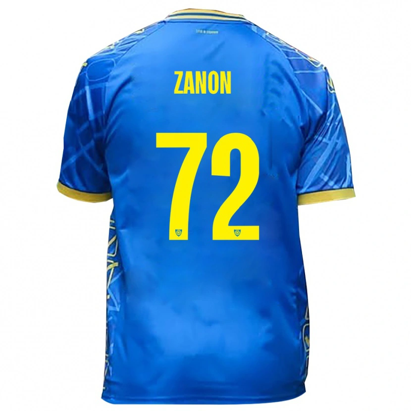 Danxen Enfant Maillot Simone Zanon #72 Bleu Ciel Jaune Tenues Domicile 2025/26 T-Shirt
