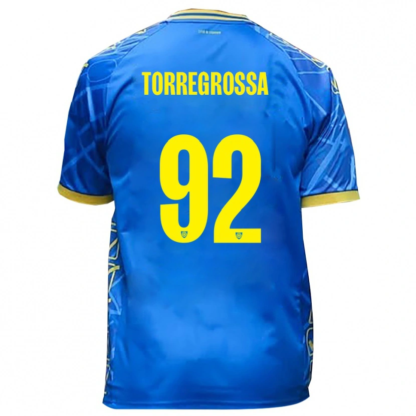 Danxen Enfant Maillot Ernesto Torregrossa #92 Bleu Ciel Jaune Tenues Domicile 2025/26 T-Shirt