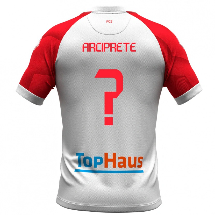 Danxen Enfant Maillot Valerio Arciprete #0 Blanc Rouge Tenues Domicile 2025/26 T-Shirt