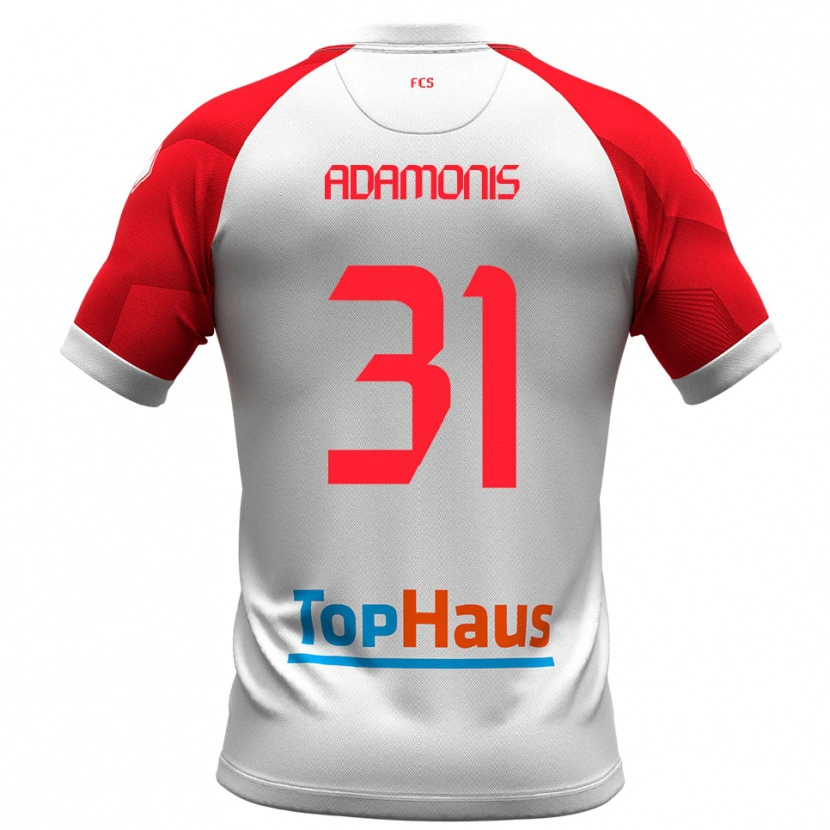 Danxen Enfant Maillot Marius Adamonis #31 Blanc Rouge Tenues Domicile 2025/26 T-Shirt