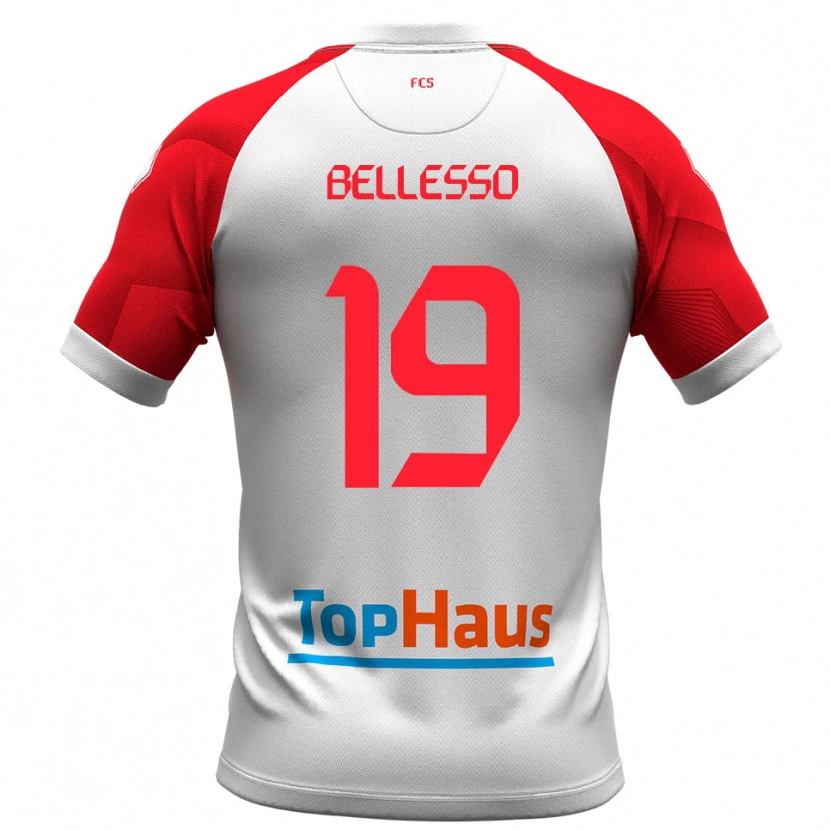 Danxen Enfant Maillot Daniele Bellesso #19 Blanc Rouge Tenues Domicile 2025/26 T-Shirt