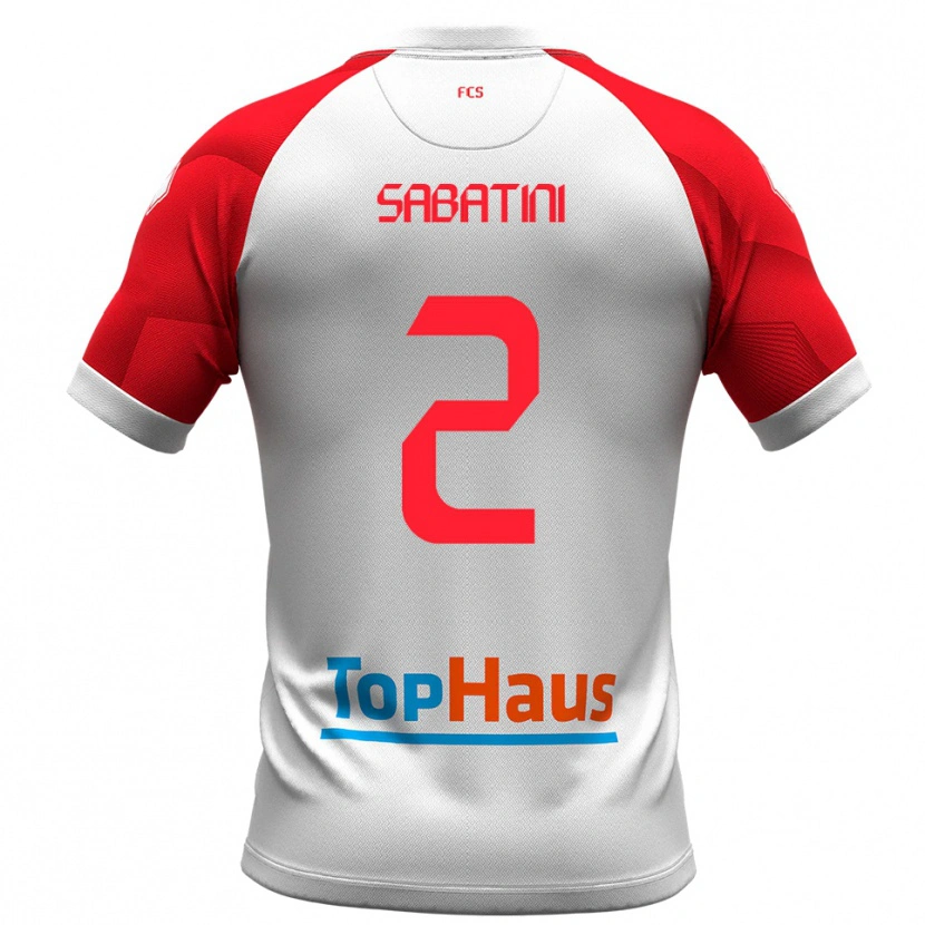 Danxen Enfant Maillot Carlo Sabatini #2 Blanc Rouge Tenues Domicile 2025/26 T-Shirt