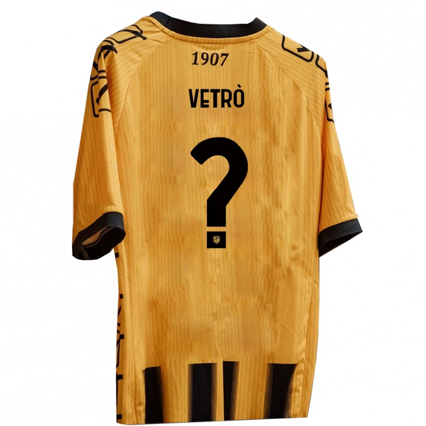 Danxen Enfant Maillot Antonio Vetrò #0 Jaune Noir Tenues Domicile 2025/26 T-Shirt