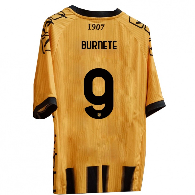 Danxen Enfant Maillot Rareș Burnete #9 Jaune Noir Tenues Domicile 2025/26 T-Shirt