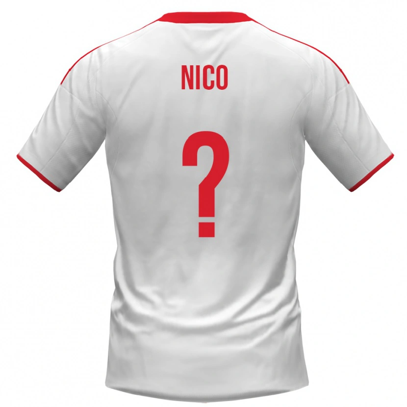 Danxen Enfant Maillot Riccardo Nico #0 Blanc Rouge Tenues Domicile 2025/26 T-Shirt