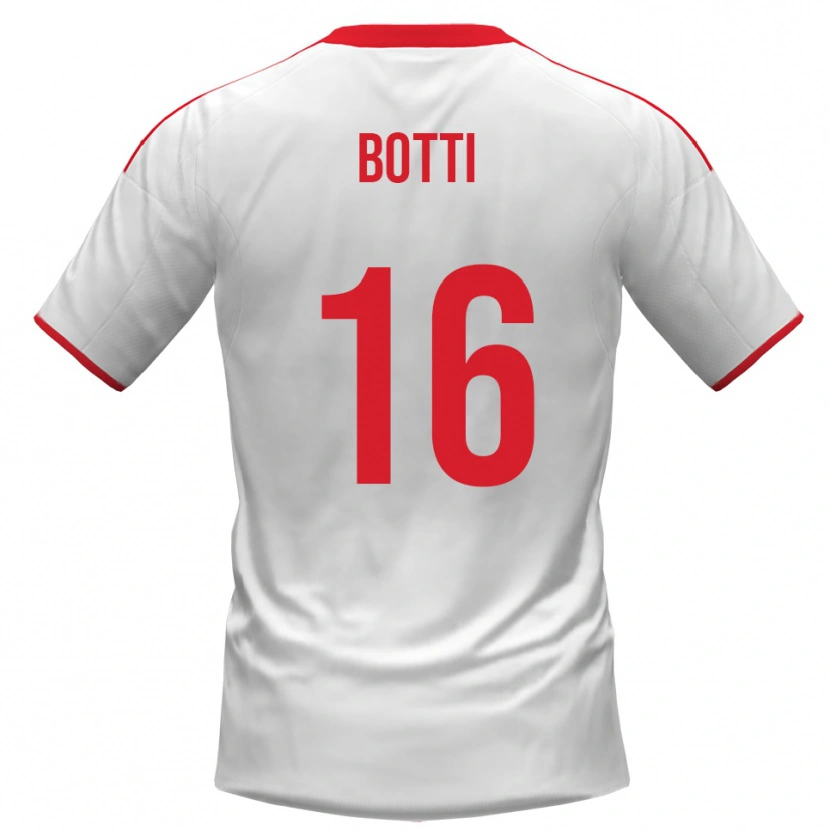 Danxen Enfant Maillot Federico Botti #16 Blanc Rouge Tenues Domicile 2025/26 T-Shirt