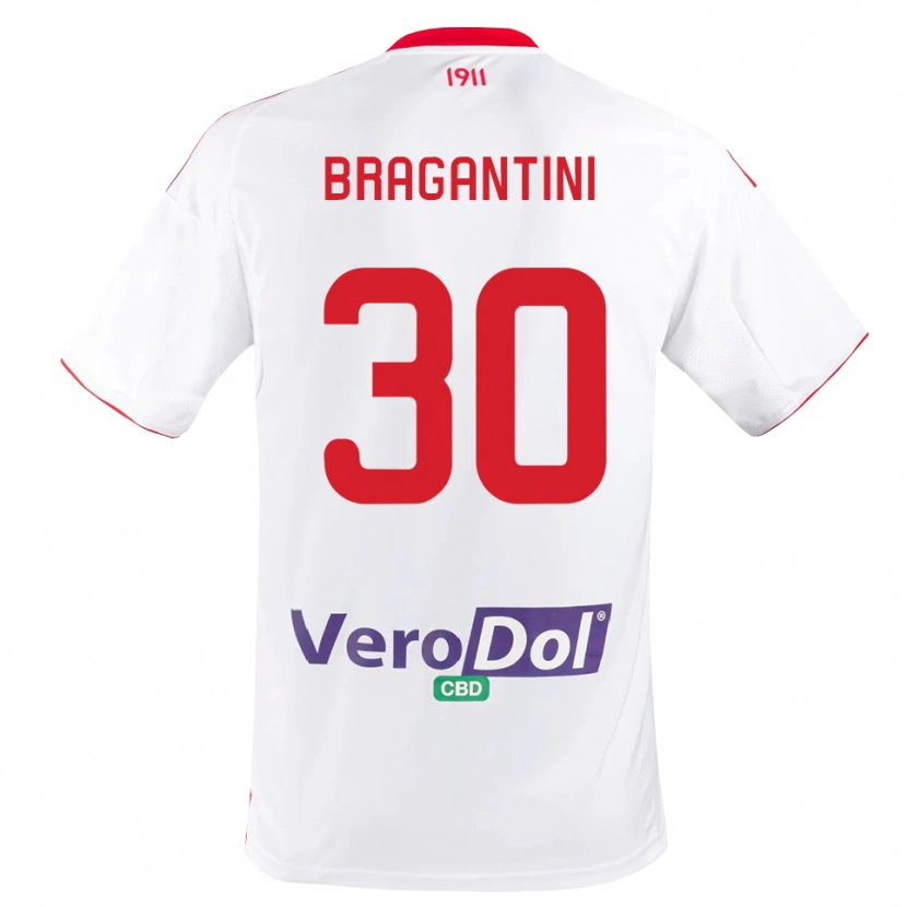 Danxen Enfant Maillot Davide Bragantini #30 Blanc Rouge Tenues Domicile 2025/26 T-Shirt