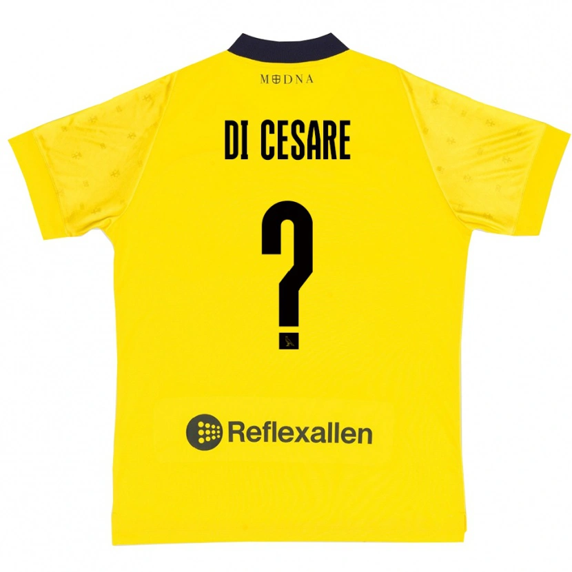 Danxen Enfant Maillot Gabriele Di Cesare #0 Jaune Marine Tenues Domicile 2025/26 T-Shirt