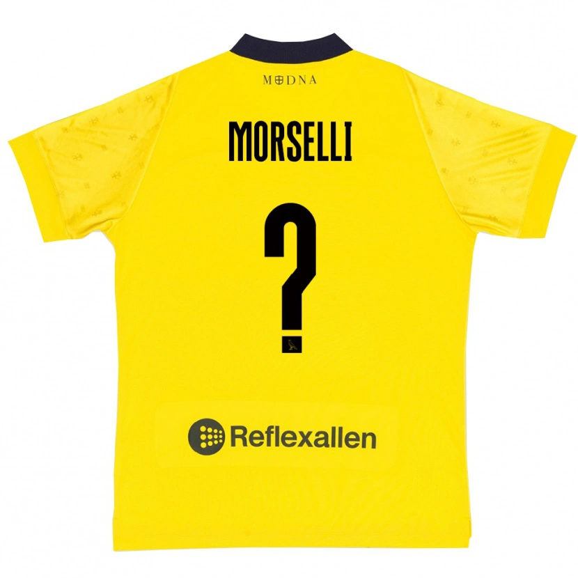 Danxen Enfant Maillot Gabriele Morselli #0 Jaune Marine Tenues Domicile 2025/26 T-Shirt