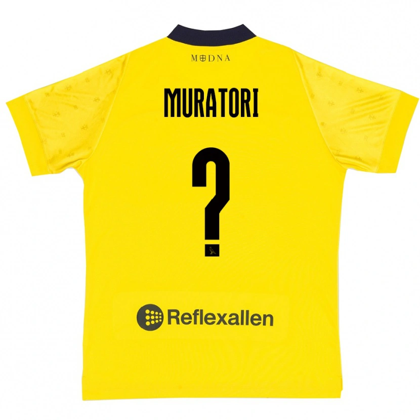 Danxen Enfant Maillot Gabriele Muratori #0 Jaune Marine Tenues Domicile 2025/26 T-Shirt