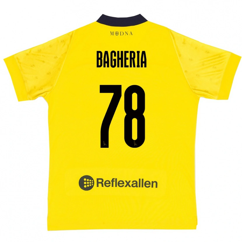 Danxen Enfant Maillot Fabrizio Bagheria #78 Jaune Marine Tenues Domicile 2025/26 T-Shirt