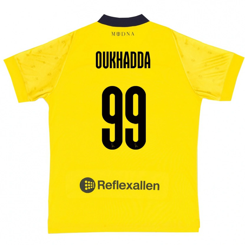 Danxen Enfant Maillot Shady Oukhadda #99 Jaune Marine Tenues Domicile 2025/26 T-Shirt