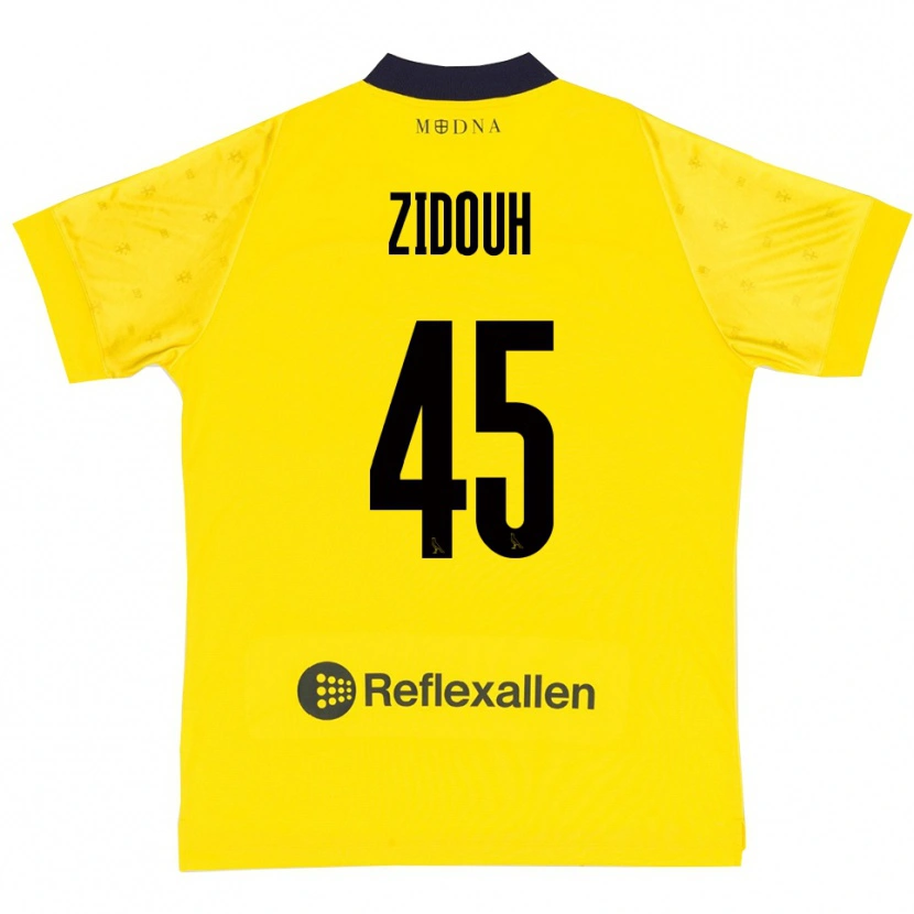 Danxen Enfant Maillot Taha Zidouh #45 Jaune Marine Tenues Domicile 2025/26 T-Shirt