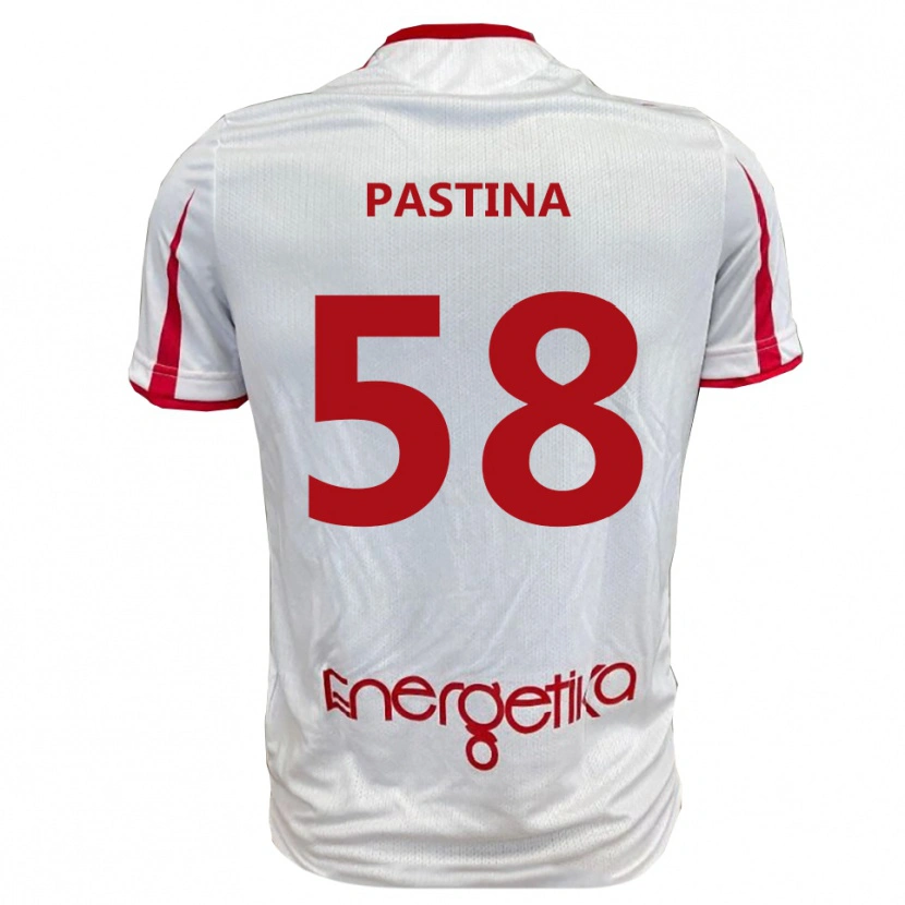 Danxen Enfant Maillot Christian Pastina #58 Blanc Rouge Tenues Domicile 2025/26 T-Shirt