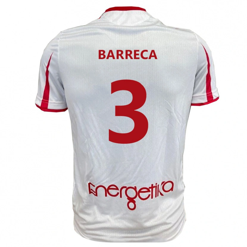 Danxen Enfant Maillot Antonio Barreca #3 Blanc Rouge Tenues Domicile 2025/26 T-Shirt