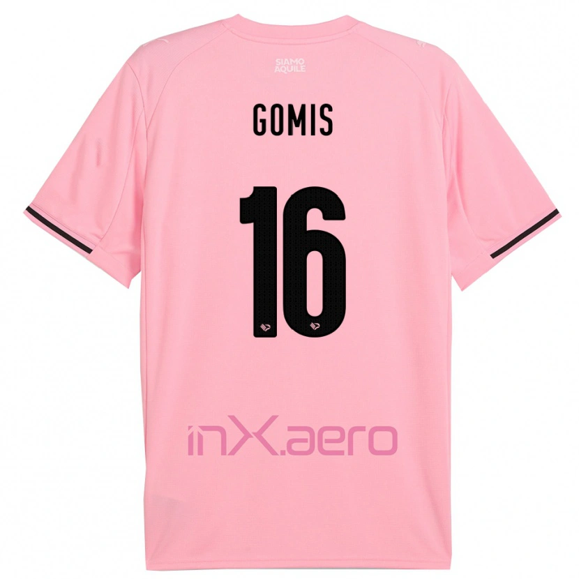 Danxen Enfant Maillot Alfred Gomis #16 Rose Noir Tenues Domicile 2025/26 T-Shirt
