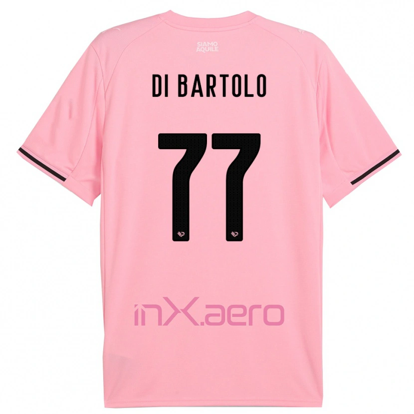 Danxen Enfant Maillot Francesco Di Bartolo #77 Rose Noir Tenues Domicile 2025/26 T-Shirt