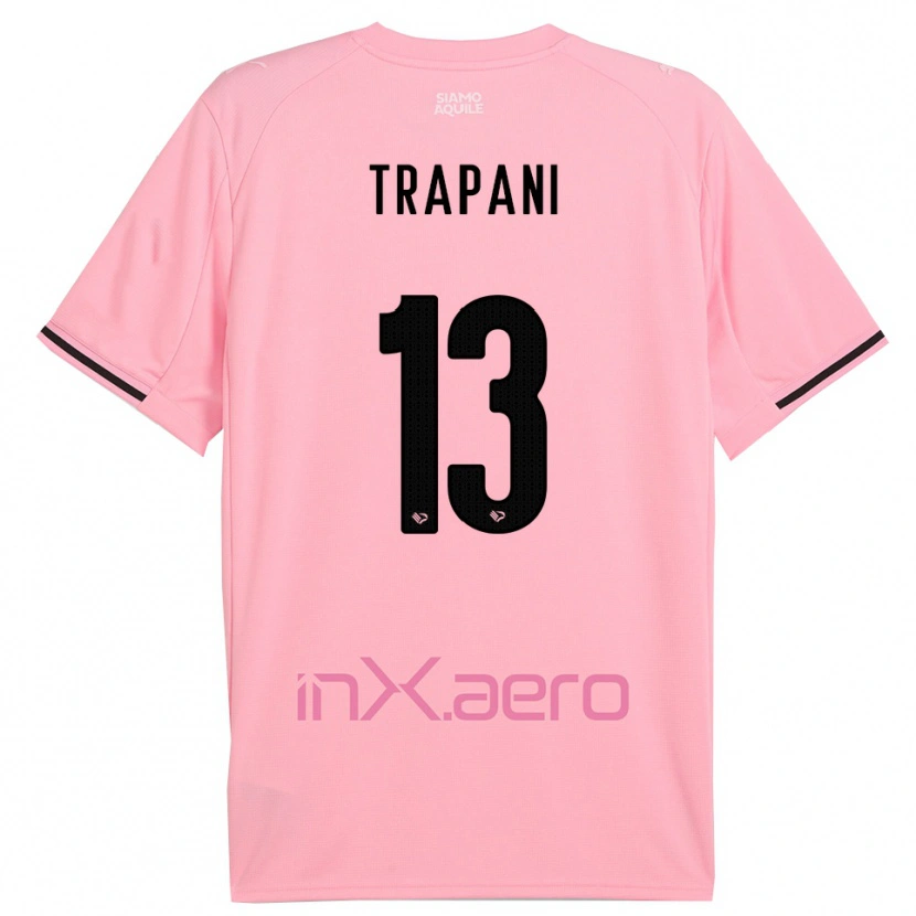 Danxen Enfant Maillot Nicolò Trapani #13 Rose Noir Tenues Domicile 2025/26 T-Shirt
