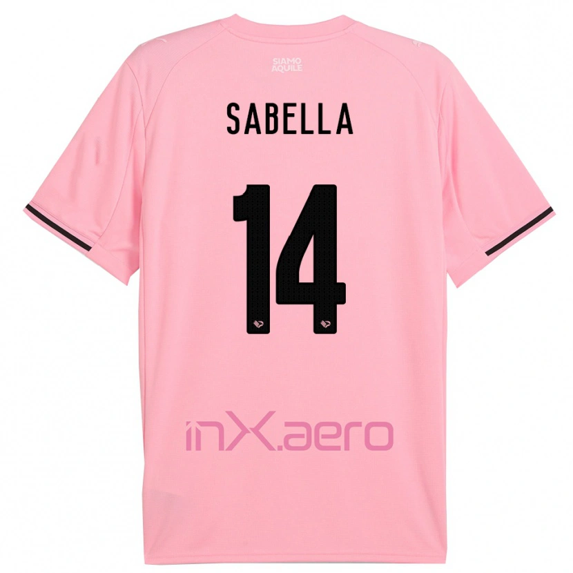 Danxen Enfant Maillot Alberto Sabella #14 Rose Noir Tenues Domicile 2025/26 T-Shirt