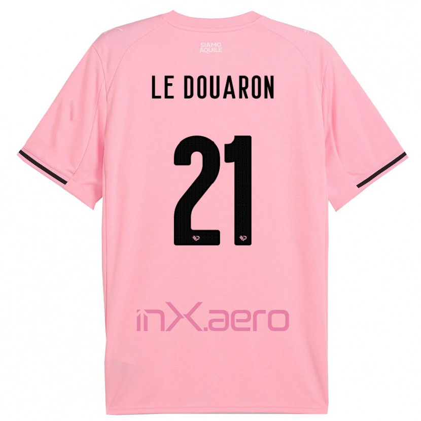 Danxen Enfant Maillot Jérémy Le Douaron #21 Rose Noir Tenues Domicile 2025/26 T-Shirt