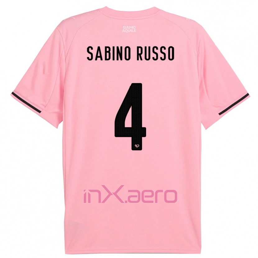 Danxen Enfant Maillot Alessandro Sabino Russo #4 Rose Noir Tenues Domicile 2025/26 T-Shirt