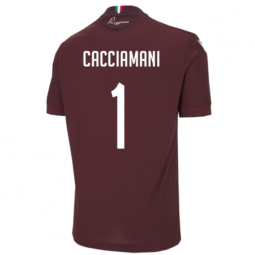 Danxen Enfant Maillot Niccolò Cacciamani #1 Bourgogne Blanc Tenues Domicile 2025/26 T-Shirt