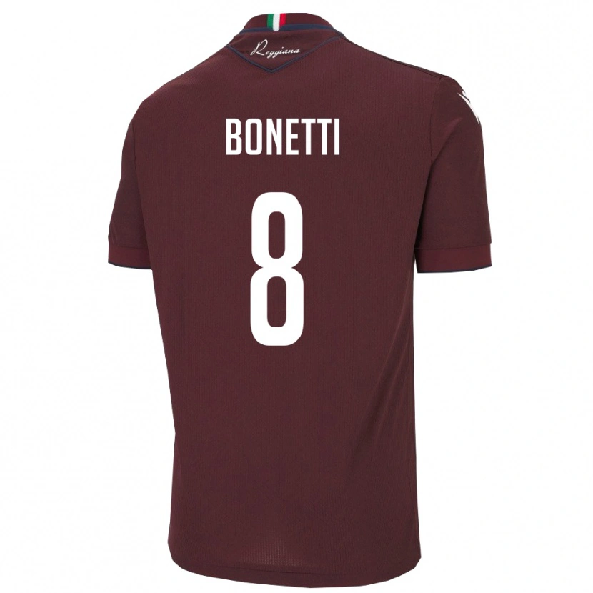 Danxen Enfant Maillot Simone Bonetti #8 Bourgogne Blanc Tenues Domicile 2025/26 T-Shirt