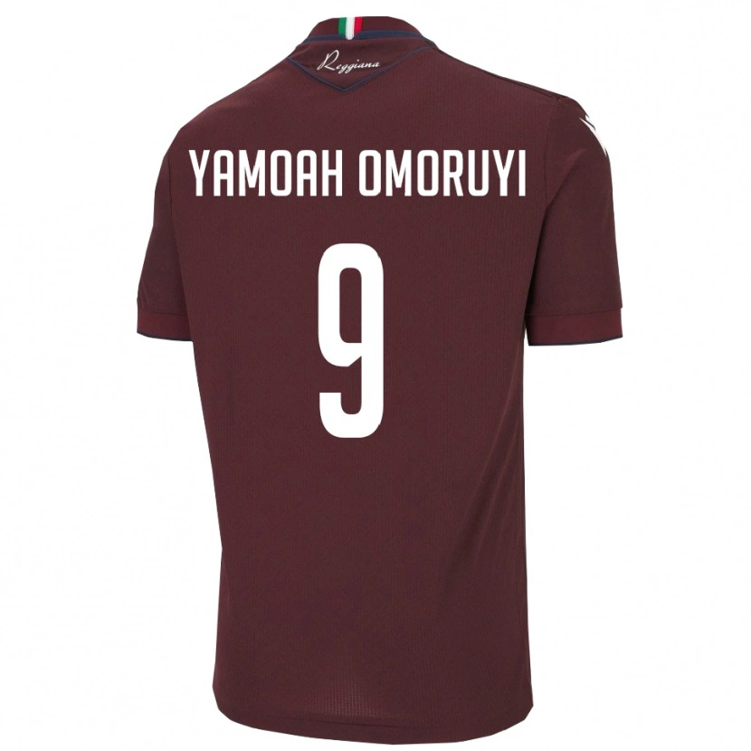 Danxen Enfant Maillot Jeremiah Yamoah Omoruyi #9 Bourgogne Blanc Tenues Domicile 2025/26 T-Shirt