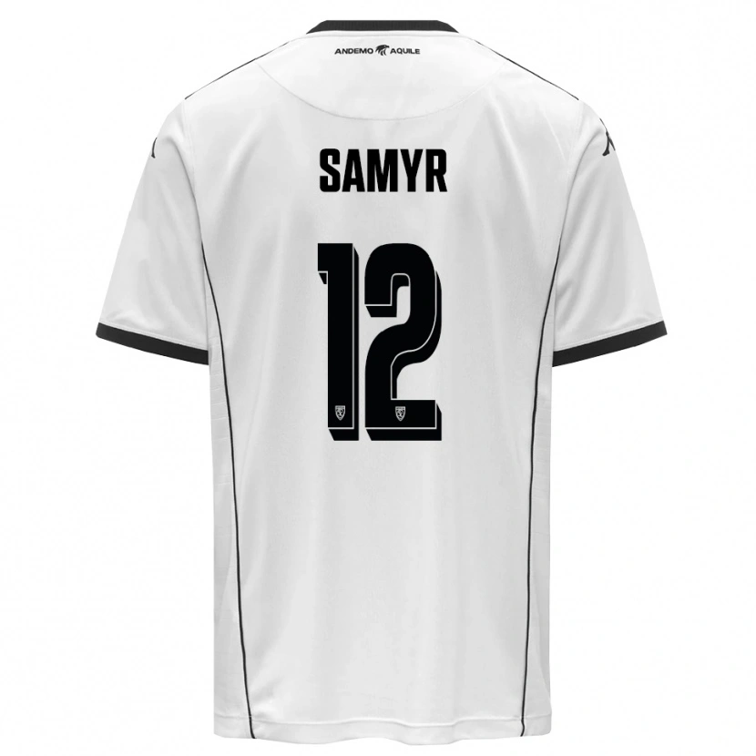Danxen Enfant Maillot Walid Samyr #12 Blanc Noir Tenues Domicile 2025/26 T-Shirt