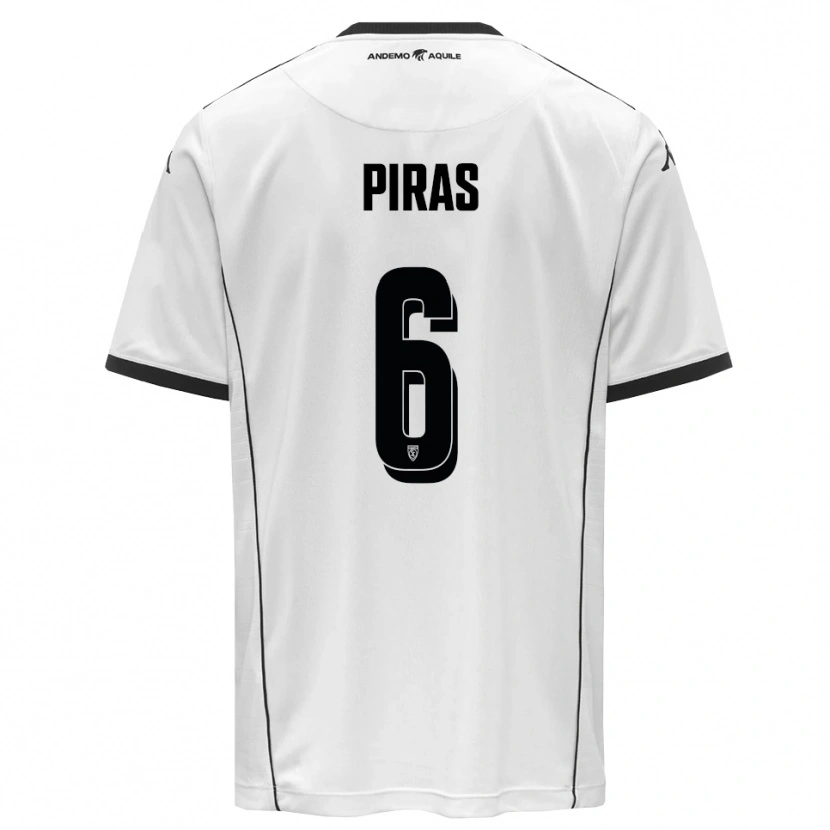 Danxen Enfant Maillot Filippo Piras #6 Blanc Noir Tenues Domicile 2025/26 T-Shirt