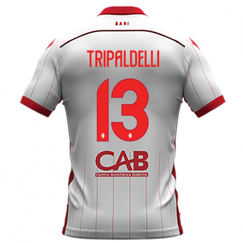 Danxen Enfant Maillot Alessandro Tripaldelli #13 Blanc Rouge Tenues Domicile 2025/26 T-Shirt