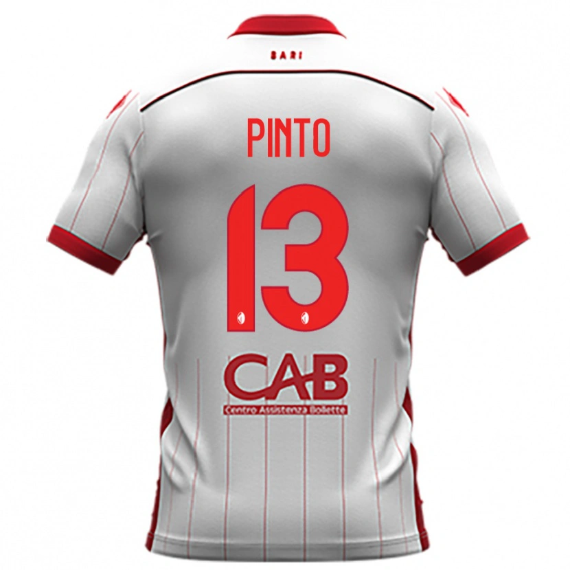 Danxen Enfant Maillot Francesco Pinto #13 Blanc Rouge Tenues Domicile 2025/26 T-Shirt