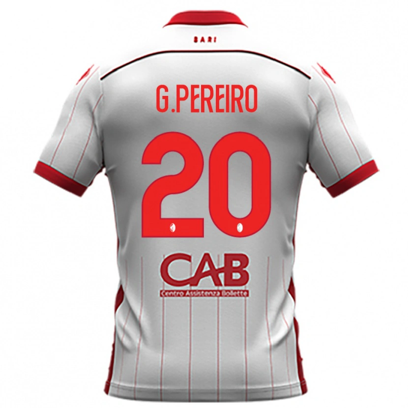 Danxen Enfant Maillot Gastón Pereiro #20 Blanc Rouge Tenues Domicile 2025/26 T-Shirt