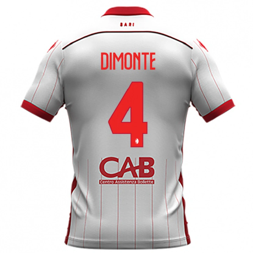 Danxen Enfant Maillot Paolo Dimonte #4 Blanc Rouge Tenues Domicile 2025/26 T-Shirt