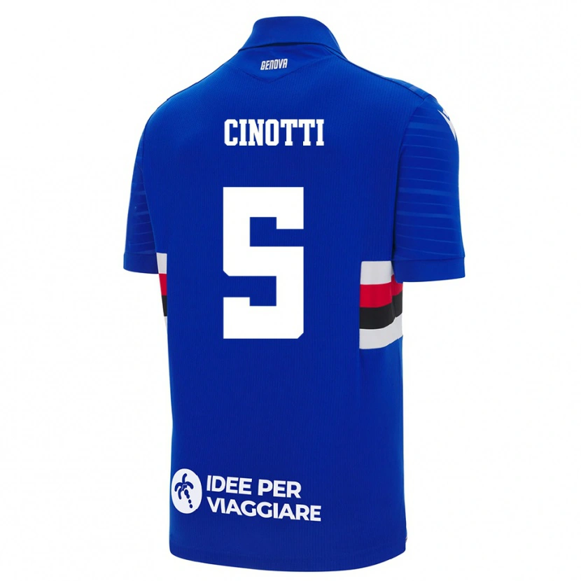 Danxen Enfant Maillot Norma Cinotti #5 Bleu Blanc Tenues Domicile 2025/26 T-Shirt