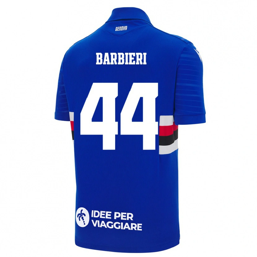 Danxen Enfant Maillot Alice Barbieri #44 Bleu Blanc Tenues Domicile 2025/26 T-Shirt