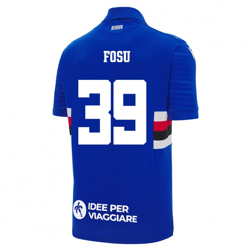 Danxen Enfant Maillot Michael Fosu #39 Bleu Blanc Tenues Domicile 2025/26 T-Shirt