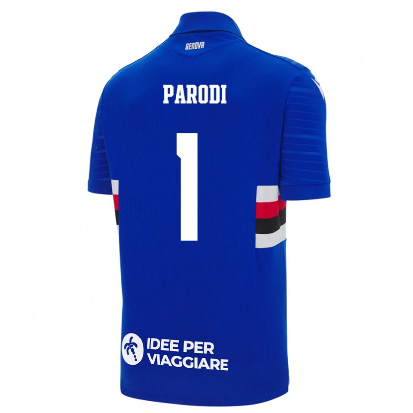 Danxen Enfant Maillot Alessio Parodi #1 Bleu Blanc Tenues Domicile 2025/26 T-Shirt