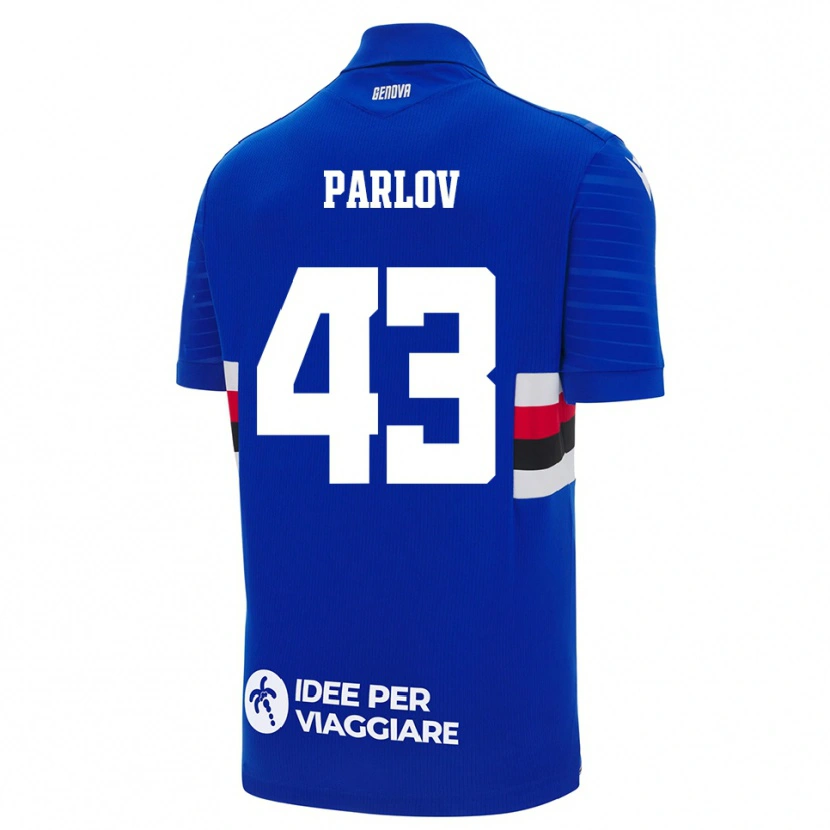 Danxen Enfant Maillot Benjamin Parlov #43 Bleu Blanc Tenues Domicile 2025/26 T-Shirt