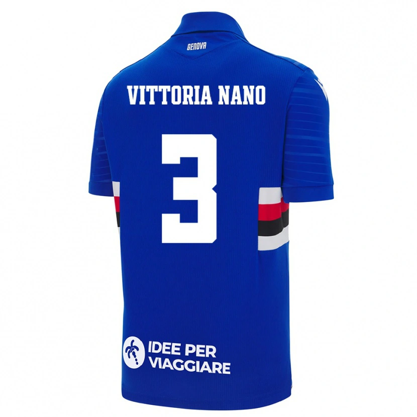 Danxen Enfant Maillot Maria Vittoria Nano #3 Bleu Blanc Tenues Domicile 2025/26 T-Shirt
