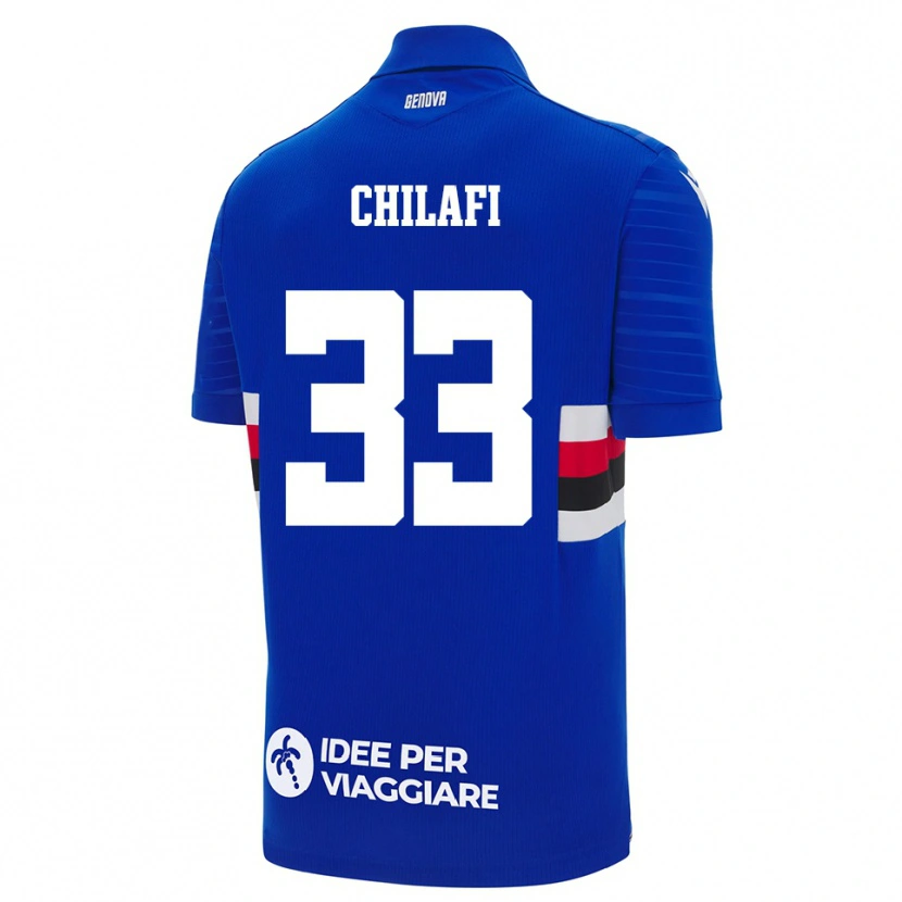 Danxen Enfant Maillot Ardijan Chilafi #33 Bleu Blanc Tenues Domicile 2025/26 T-Shirt