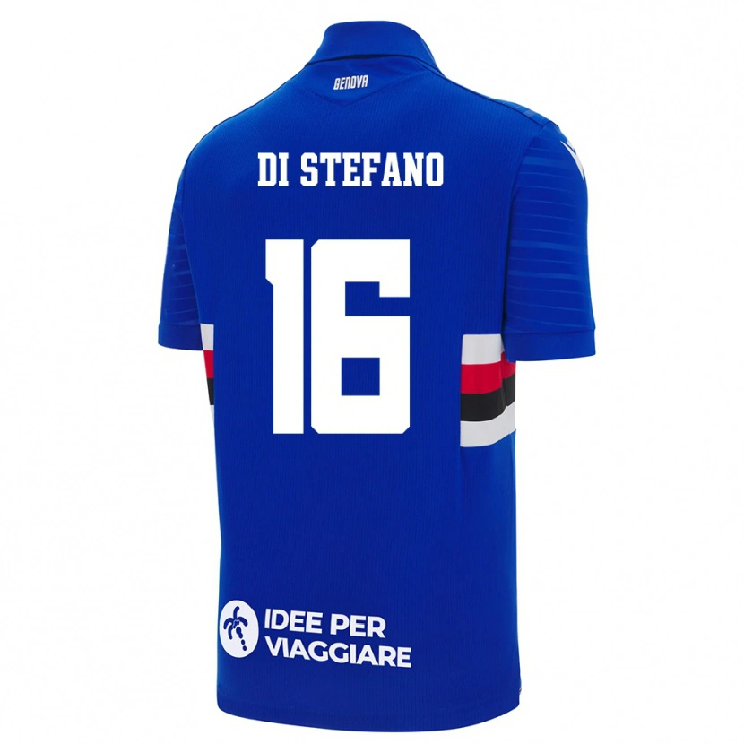 Danxen Enfant Maillot Lorenzo Di Stefano #16 Bleu Blanc Tenues Domicile 2025/26 T-Shirt