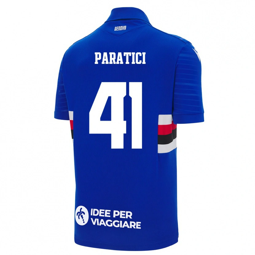 Danxen Enfant Maillot Lorenzo Paratici #41 Bleu Blanc Tenues Domicile 2025/26 T-Shirt