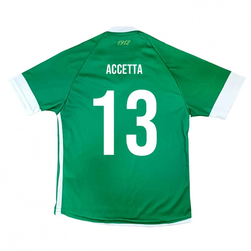 Danxen Enfant Maillot Simone Accetta #13 Vert Blanc Tenues Domicile 2025/26 T-Shirt