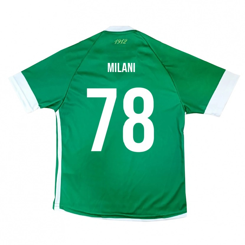 Danxen Enfant Maillot Alessandro Milani #78 Vert Blanc Tenues Domicile 2025/26 T-Shirt
