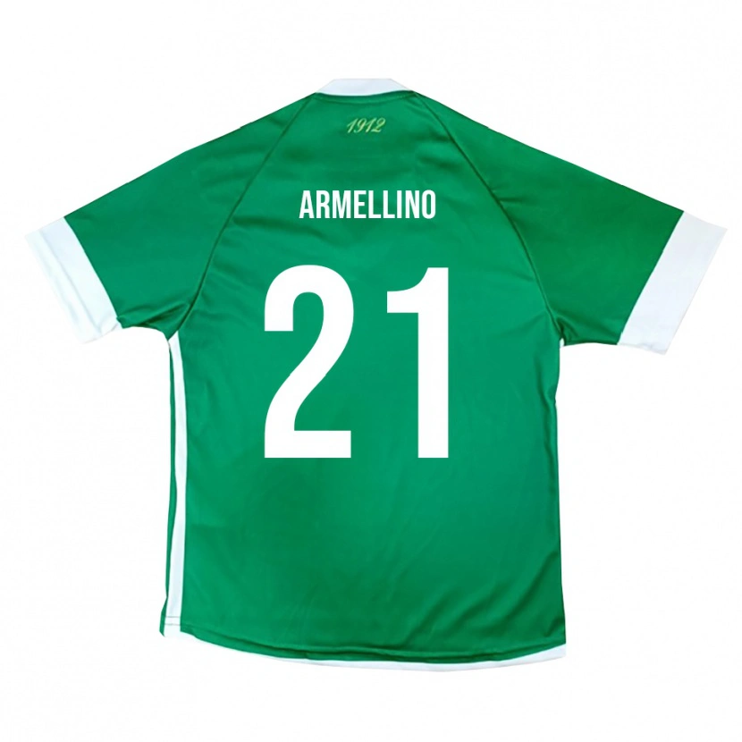 Danxen Enfant Maillot Marco Armellino #21 Vert Blanc Tenues Domicile 2025/26 T-Shirt