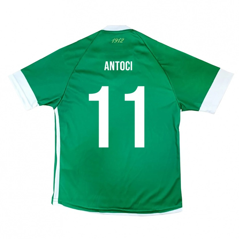 Danxen Enfant Maillot Matteo Antoci #11 Vert Blanc Tenues Domicile 2025/26 T-Shirt