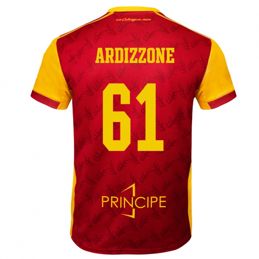 Danxen Enfant Maillot Simone Ardizzone #61 Jaune Rouge Tenues Domicile 2025/26 T-Shirt
